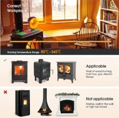 Kaminventilator Ofenventilator Kaminofen Ventilator Ohne Strom 7 Blatt Heizlüfter Ventilator Fan Stromloser Kaminofen (Grau) -De'Longhi || Rowenta Verkaufsgeschäft a3501b97248b9c2f2d2e359a62c85313