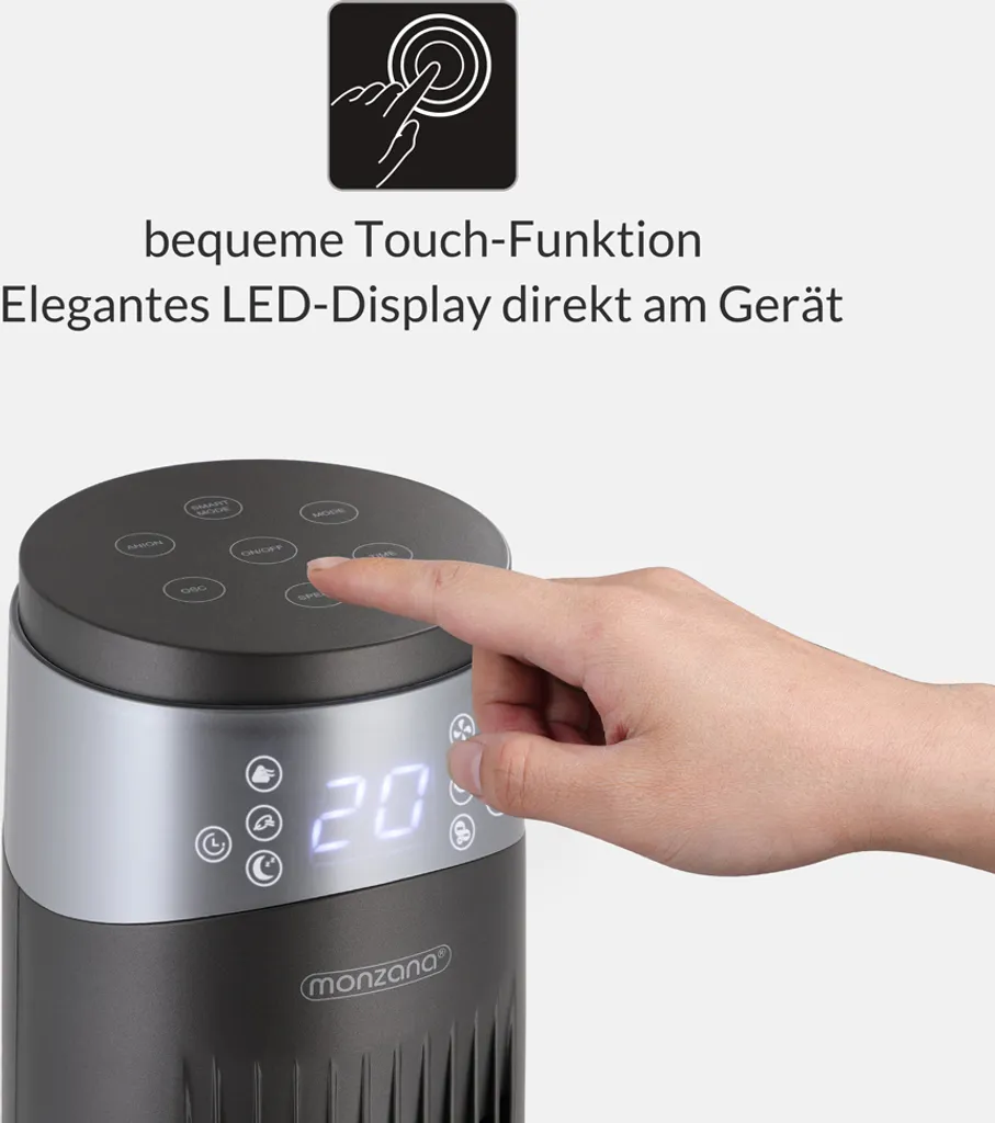 Monzana Turmventilator 6 Geschwindigkeitsstufen 120cm 3 Modi Timer Fernbedienung 6 Monzana Turmventilator 6 Geschwindigkeitsstufen 120cm 3 Modi Timer Fernbedienung – Bild 4