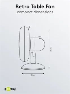 Goobay Retro Tischventilator Mit 3 Leistungsstufen, 40cm Durchmesser (12 Zoll) - Neigbar, Schwenkbar, Super Leise - Verchromt -De'Longhi || Rowenta Verkaufsgeschäft a6ad40c10a6beee7e88db0b4f8a594d8
