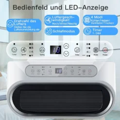 COSTWAY Heizlüfter 3,3kW 5in1 Klimaanlage 16000BTU/4,7kW, Für 117m³, Klimagerät Mobil 56dB Entfeuchter, Inkl. Schlafmodus, 24H Timer, Fernbedienung & App, Abluftschlauch, 16-32℃ -De'Longhi || Rowenta Verkaufsgeschäft a6dc8b6495c997a2b49f2af9917782c0