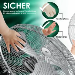 KESSER® Windmaschine Retro Stil | Ventilator In Chrom | Standventilator | Tischventilator Bodenventilator | 3-Stufen | Robuster Stand | Stufenlos Neigbarer Ventilatorkopf | Chrom Silber, Größe:Ø 30cm -De'Longhi || Rowenta Verkaufsgeschäft a73267eee1453ada97ad948eb0863e51