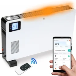 Elektroheizer Heizer Heizung Konvektor Konvektionsheizung 2300W Elektroheizung Heizung Heizkörper ✓ APP WiFi Funktion Inkl. Fernbedienung ✓ LCD-Display ✓ Timer ✓ Weiß ✓ TUYA