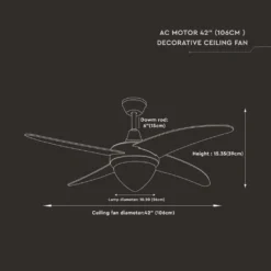 V-tac VT-6043 Deckenventilator Mit Beleuchtung - CCT - Fernbedienung -De'Longhi || Rowenta Verkaufsgeschäft a9df27f7e0b5786b35983c4d08b42377