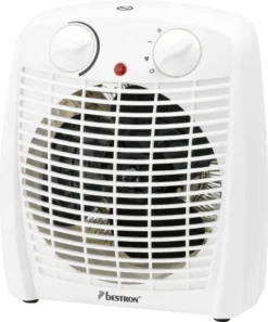 Bestron Heizlüfter Mit 2 Leistungsstufen, Inkl. Umkippsicherung & Überhitzungsschutz, Für Räume Bis Zu 20m², 2000 Watt, Farbe: Weiß