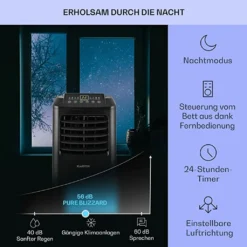 Klarstein Mobile Klimaanlage Mit Abluftschlauch - Ventilator Luftentfeuchter Nachtmodus Funktion - 7.000 BTU 21-34 M² - Mobiles Klimagerät Mit Fernbedienung - Air Conditioner Mobil - Schwarz -De'Longhi || Rowenta Verkaufsgeschäft ab50383adf29b9d9ed1767ccf74a59a6