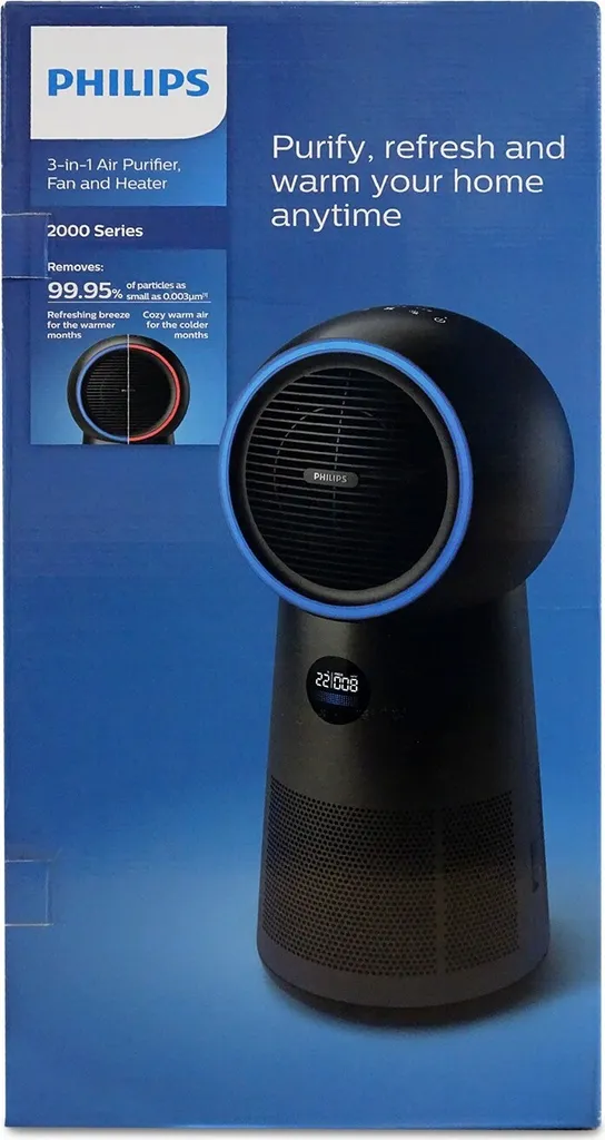 Philips Luftreiniger 3 In 1 AMF220/15 Lüfter 7,5-15-25; Heizung 1250-1500-2200 W, Geeignet Für Räume Bis 42 M², Schwarz 7 Philips Luftreiniger 3 In 1 AMF220/15 Lüfter 7,5-15-25; Heizung 1250-1500-2200 W, Geeignet Für Räume Bis 42 M², Schwarz – Bild 5