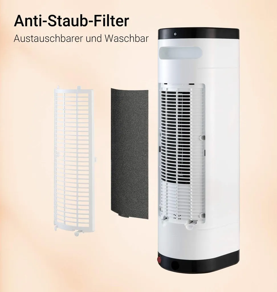 Midea NTH20-17BR Keramik Heizlüfter 2000W Mit Thermostat, Oszillation, 2 Heizstufen, Heizung Mit Ventilator, ECO-Modus, 24H Timer, Integrierter Tragegriff, Horizontales Erhitzen, PTC Heizgerät 7 Midea NTH20-17BR Keramik Heizlüfter 2000W Mit Thermostat, Oszillation, 2 Heizstufen, Heizung Mit Ventilator, ECO-Modus, 24H Timer, Integrierter Tragegriff, Horizontales Erhitzen, PTC Heizgerät – Bild 5