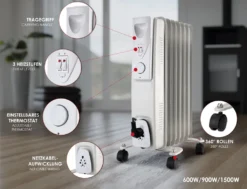 Ölradiator Elektro Heizung 1500W - 6 Rippen - Lamellen Heizkörper Radiator Öl Heizer Elektrisch -De'Longhi || Rowenta Verkaufsgeschäft ae7ffe9df6534fa02d8fb30d6fd1d59f