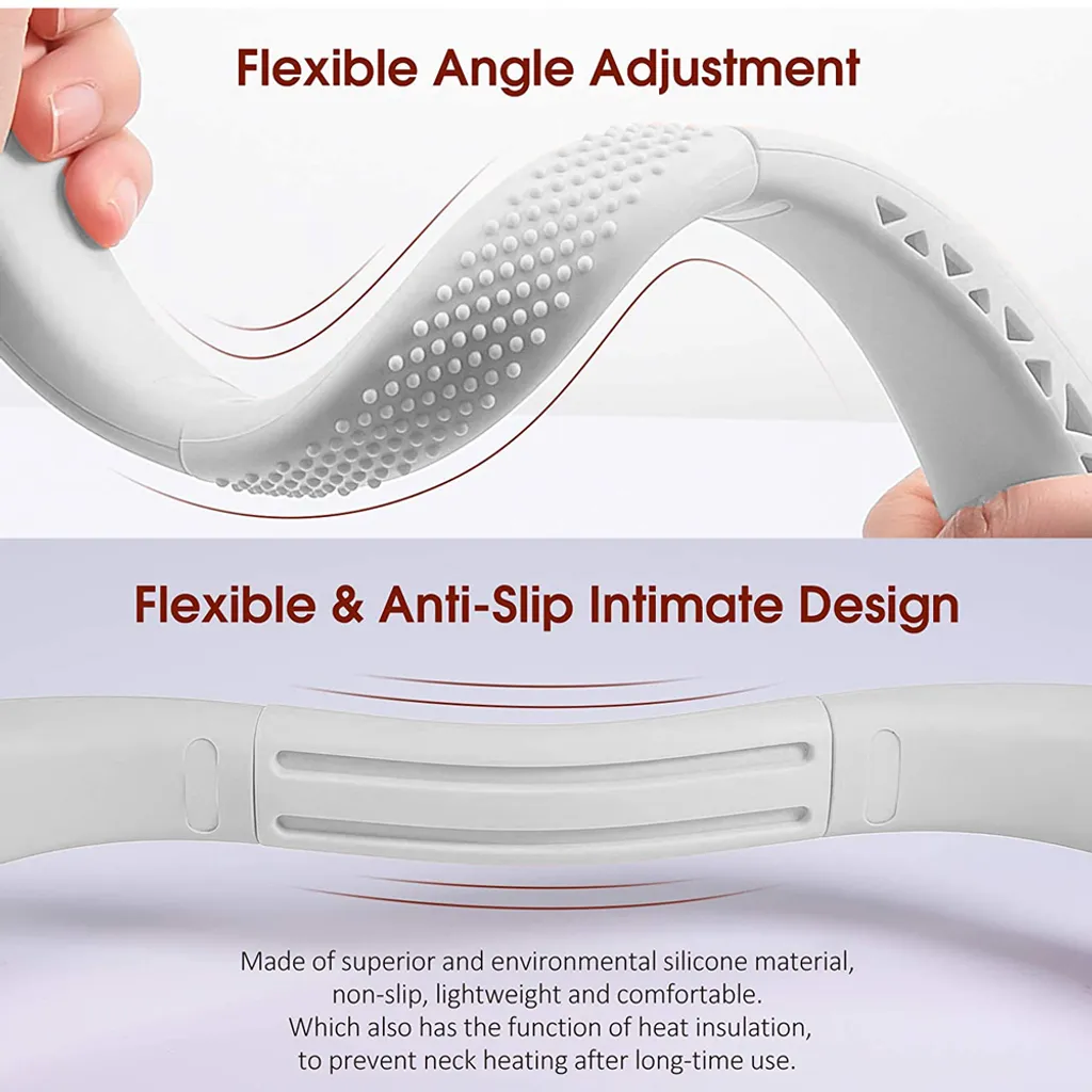 Tragbarer Halsventilator Klimaanlage, 360° Bladeless Kühlventilator Tragbar Nacken Klimaanlage Mit Kühlung Chip & LCD-Schirm, Wiederaufladbarer USB-Sportventilator Für Büro Turnhalle Strand 5 Tragbarer Halsventilator Klimaanlage, 360° Bladeless Kühlventilator Tragbar Nacken Klimaanlage Mit Kühlung Chip & LCD-Schirm, Wiederaufladbarer USB-Sportventilator Für Büro Turnhalle Strand – Bild 3