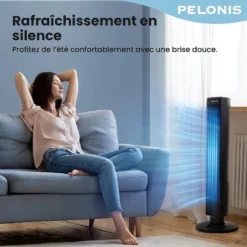 Pelonis Turmventilator, Ventilator Mit 3 Geschwindigkeiten, Ventilator Leise Standventilator Mit 2H Timer & 60° Oszillation, 2-in-1 Lüfter Säulenventilator Nur 52dbA -De'Longhi || Rowenta Verkaufsgeschäft b1363f358b8b326d0316a0deb9dca07b
