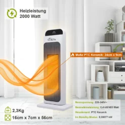 TroniTechnik Heizlüfter TT-PTC-02 Keramik Mit WIFI Und Fernbedienung 2000W -De'Longhi || Rowenta Verkaufsgeschäft b2fab744d1f9c20eddd1063c31e5a52b