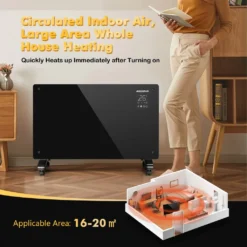 Aigostar Elektroheizung, Elektro Glasheizung, Konvektor-Heizung, LED Touchscreen Einstellbare Temperatur, 2000 W -De'Longhi || Rowenta Verkaufsgeschäft b5dc01b69811dc53de57da0e7eff1456