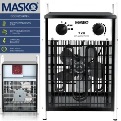 MASKO® Elektroheizer Heizlüfter Bauheizer Mit Integriertem Thermostat Elektrisch Heizgerät Mit 3 Heizstufen Heizgebläse Für Innen- Und Außeneinsatz Überlastschutz Elektroheizgebläse , Farbe:Weiß, Größe:9 KW 12 MASKO® Elektroheizer Heizlüfter Bauheizer Mit Integriertem Thermostat Elektrisch Heizgerät Mit 3 Heizstufen Heizgebläse Für Innen- Und Außeneinsatz Überlastschutz Elektroheizgebläse , Farbe:Weiß, Größe:9 KW -De'Longhi || Rowenta Verkaufsgeschäft b66d5cc6208ab05304f2f0eb94338d4b