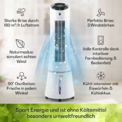 Klarstein Mobiles Klimagerät Ohne Abluftschlauch - Luftkühler Mit Wasser Ventilator Luftbefeuchter Luftreiniger Funktion - 6L Wassertank - Air Cooler Klimaanlage Mobil Mit Fernbedienung - Weiß -De'Longhi || Rowenta Verkaufsgeschäft b6b842f3290bfb87b0f4850c38fd21eb