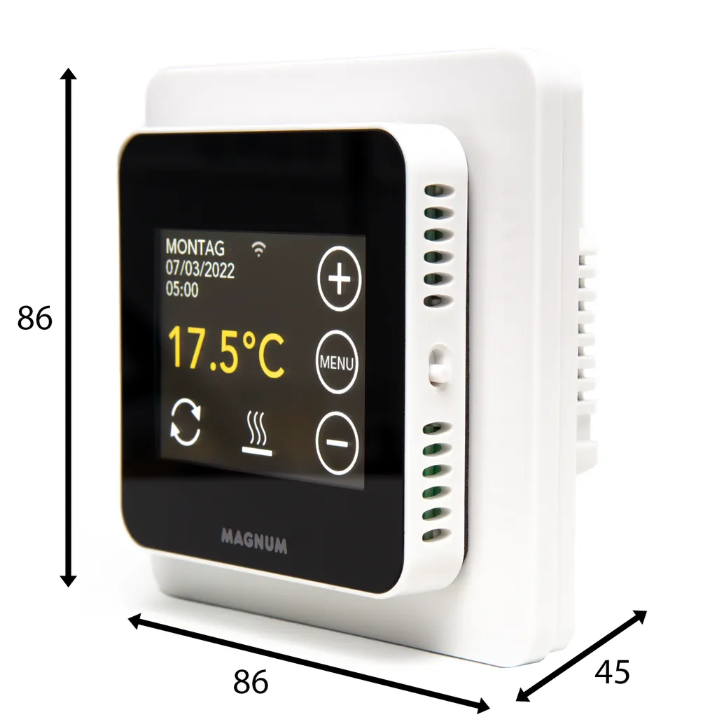 Magnum MRC WiFi Smart Thermostat/ Raumregler Mit Bodenfühler Für Fußbodenheizung, Elektro-Heizung, Konvektor, Tuya Smart App 8 Magnum MRC WiFi Smart Thermostat/ Raumregler Mit Bodenfühler Für Fußbodenheizung, Elektro-Heizung, Konvektor, Tuya Smart App – Bild 6