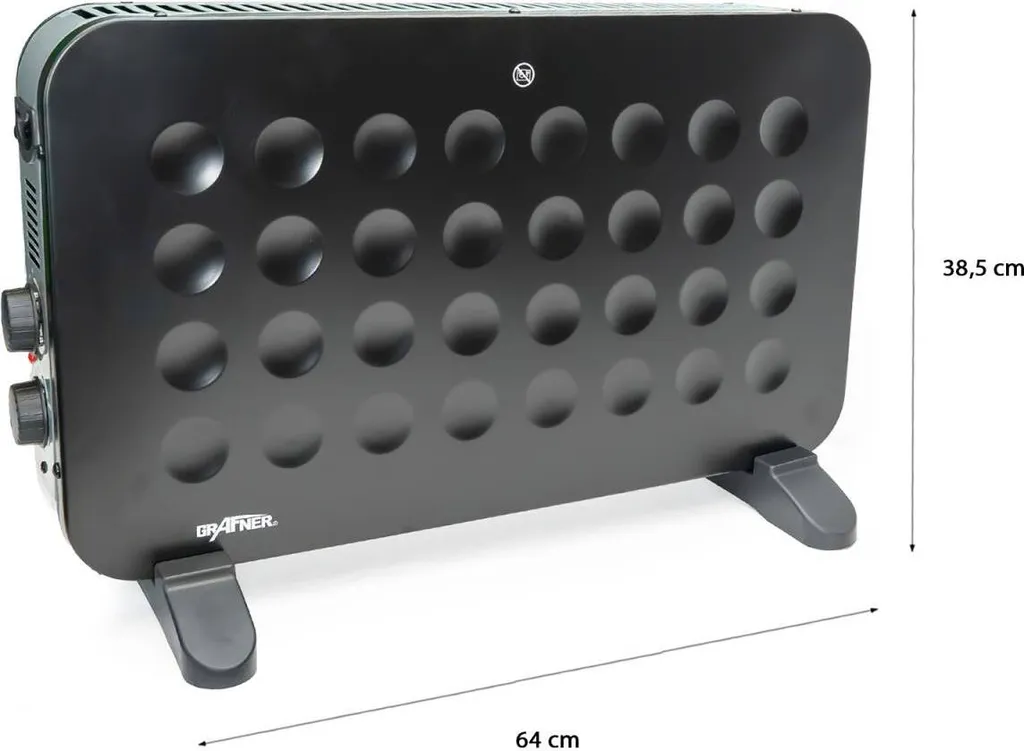 Grafner® Konvektor Elektro Heizung 2000 Watt Heizgerät Matt Schwarz DK11046 5 Grafner® Konvektor Elektro Heizung 2000 Watt Heizgerät Matt Schwarz DK11046 – Bild 3