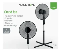Nordic Home Culture Standventilator Ø40 Cm, 3 Geschwindigkeitsstufen, Schwarz, -De'Longhi || Rowenta Verkaufsgeschäft bbd809d350026114edbedb98c34ee0d8