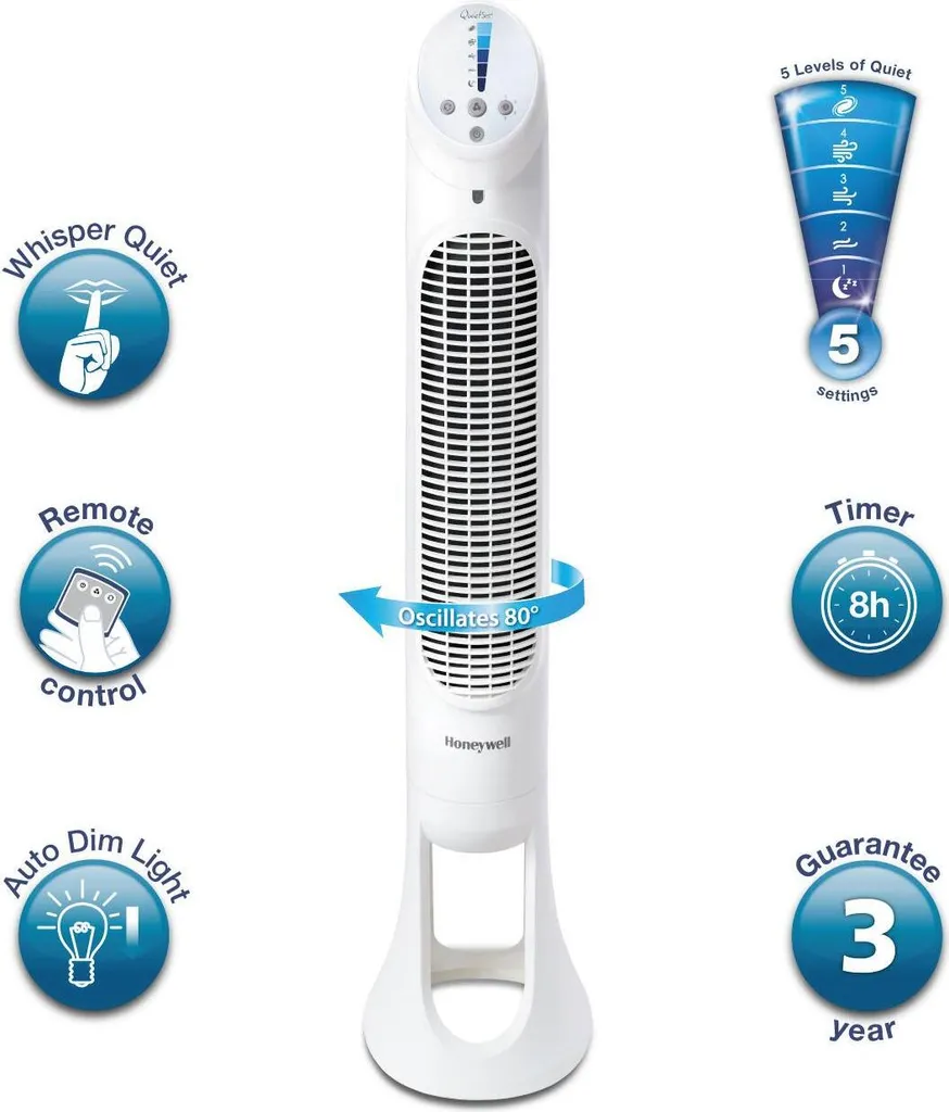 Honeywell Turmventilator HYF260E4 30W Weiß 108421 5 Honeywell Turmventilator HYF260E4 30W Weiß 108421 – Bild 3