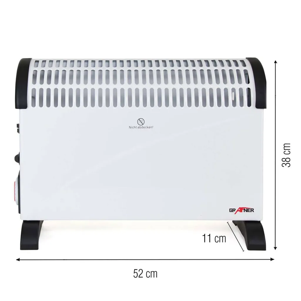 Grafner® Elektroheizung Konvektor Mobiles Heizgerät 2000W Timer Energiesparend Elektro Heizer 4 Grafner® Elektroheizung Konvektor Mobiles Heizgerät 2000W Timer Energiesparend Elektro Heizer – Bild 2