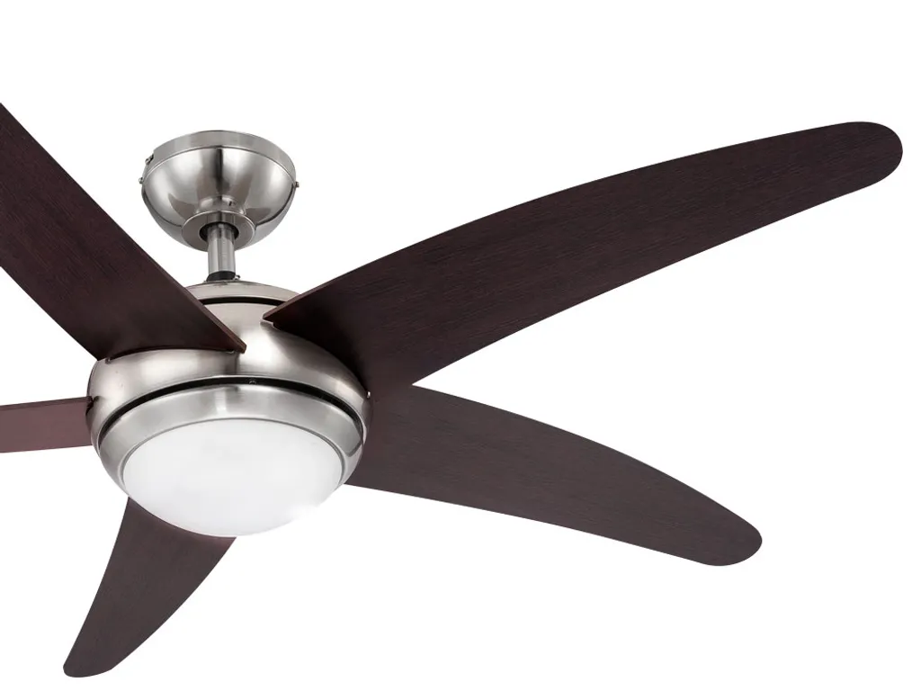 Globo Lighting VENTILATOR Metall Nickel Matt, MDF Wenge, Glas Opal, Fernbedienung, Batterie Inkludiert 2x AAA,, Max. Motorleistung 55W, Optimale Raumnutzung 30m², Abkühlung, Aufheizen, Geschwindigkeitsstufen 80/95/170 RPM, ø: 1320mm, H: 372mm, Exkl. 1x E14 60W 230V 9 Globo Lighting VENTILATOR Metall Nickel Matt, MDF Wenge, Glas Opal, Fernbedienung, Batterie Inkludiert 2x AAA,, Max. Motorleistung 55W, Optimale Raumnutzung 30m², Abkühlung, Aufheizen, Geschwindigkeitsstufen 80/95/170 RPM, ø: 1320mm, H: 372mm, Exkl. 1x E14 60W 230V – Bild 7