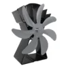Kaminventilator Ofenventilator Kaminofen Ventilator Ohne Strom 7 Blatt Heizlüfter Ventilator Fan Stromloser Kaminofen (Grau)