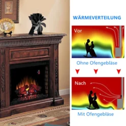 Kaminventilator Ofenventilator Kaminofen Ventilator Ohne Strom 7 Blatt Heizlüfter Ventilator Fan Stromloser Kaminofen (Grau) -De'Longhi || Rowenta Verkaufsgeschäft c04c3fa86992496075758c6d22f0764f