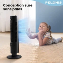 Pelonis Turmventilator, Ventilator Mit 3 Geschwindigkeiten, Ventilator Leise Standventilator Mit 2H Timer & 60° Oszillation, 2-in-1 Lüfter Säulenventilator Nur 52dbA -De'Longhi || Rowenta Verkaufsgeschäft c06ec883651d09377901302cf07c401e