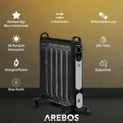 AREBOS Mica Konvektor 2000 W | Wärmewellenheizer | Elektroheizung | Konvektor-Heizung | Mobile Elektroheizung Energiesparend | Leise Heizung | Mobiler Elektro Heizlüfter Mit 2 Heizstufen | Schwarz 14 AREBOS Mica Konvektor 2000 W | Wärmewellenheizer | Elektroheizung | Konvektor-Heizung | Mobile Elektroheizung Energiesparend | Leise Heizung | Mobiler Elektro Heizlüfter Mit 2 Heizstufen | Schwarz -De'Longhi || Rowenta Verkaufsgeschäft c082b14c0d0f3509bb8aae4bc77e678c