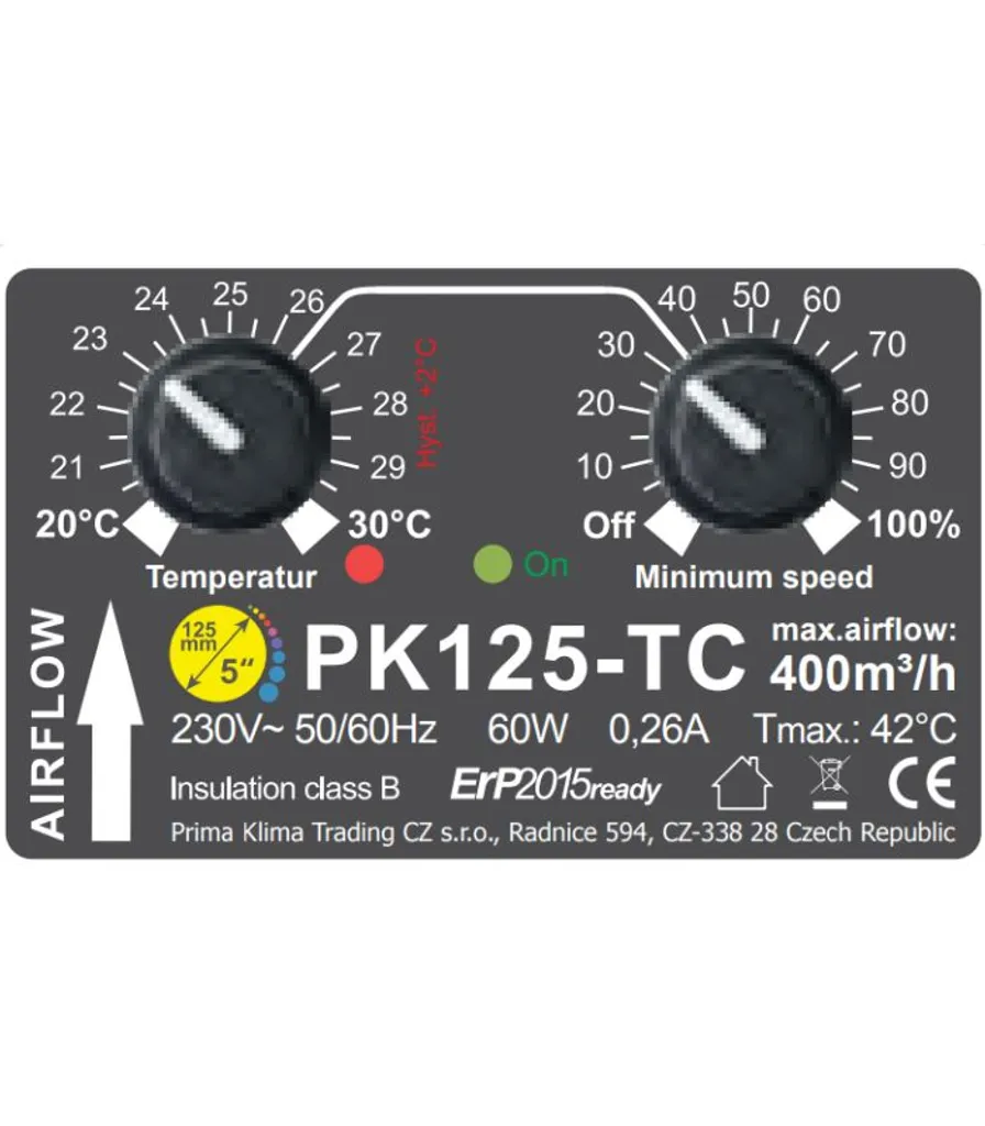 Prima Klima Temp-Control AC-Ventilator 400m³/h 125mm (PK125-TC) 5 Prima Klima Temp-Control AC-Ventilator 400m³/h 125mm (PK125-TC) – Bild 3