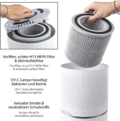 ONVAYA® Luftreiniger Mit H13 HEPA Filter, Aktivkohlefilter & UV-C Licht | Air Purifier Gegen Staub, Pollen, Viren | Für Allergiker | Ionisator Für Bis Zu 40m² 12 ONVAYA® Luftreiniger Mit H13 HEPA Filter, Aktivkohlefilter & UV-C Licht | Air Purifier Gegen Staub, Pollen, Viren | Für Allergiker | Ionisator Für Bis Zu 40m² -De'Longhi || Rowenta Verkaufsgeschäft c86f1b588eef5a64fd817fb37cd067e9