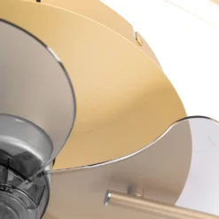 QAZQA - Modern Deckenventilator Mit Beleuchtung Messing Inkl. LED Mit Fernbedienung - Maddy Dimmer I Dimmbar I Wohnzimmer I Schlafzimmer - Stahl Rund - I (nicht Austauschbare) LED -De'Longhi || Rowenta Verkaufsgeschäft ca7163048f8ec9651ecae67723f3a52c