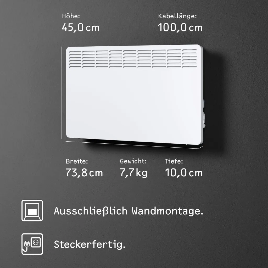 STIEBEL ELTRON Wand-Konvektor CNS 200 Trend Für Ca. 20 M², 2 KW, LC-Display, Wochentimer, Offene Fenster Erkennung, 236528 8 STIEBEL ELTRON Wand-Konvektor CNS 200 Trend Für Ca. 20 M², 2 KW, LC-Display, Wochentimer, Offene Fenster Erkennung, 236528 – Bild 6