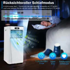 COSTWAY 4in1 Mobile Klimaanlage 9000BTU/2,6 KW Für 30㎡ Klimagerät 54dB Entfeuchter Tragbar 2 Geschwindigkeiten Inkl. 24H Timer, Fernbedienung, Schlafmodus, Abluftschlauch 16℃-32℃ Weiß 11 COSTWAY 4in1 Mobile Klimaanlage 9000BTU/2,6 KW Für 30㎡ Klimagerät 54dB Entfeuchter Tragbar 2 Geschwindigkeiten Inkl. 24H Timer, Fernbedienung, Schlafmodus, Abluftschlauch 16℃-32℃ Weiß -De'Longhi || Rowenta Verkaufsgeschäft cc35ab0a00694d0e26d43801e64ec438