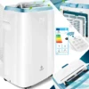 KESSER® Klimaanlage Mobil Klimagerät 4in1 Kühlen, Luftentfeuchter, Lüften, Ventilator - 9000 BTU/h (2.600 Watt) 2,7KW - Klima , Fernbedienung Und Timer, Nachtmodul, Farbe:Weiß