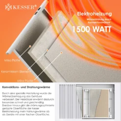 KESSER® Elektroheizkörper Infrarotheizung Energiesparend 2in1 Mobile & Wand-Konvektor Elektroheizung Mit WiFi App-Steuerung & Fernbedienung Radiator Heizung Elektrisch Heizkörper 24h Timer, Farbe:Weiß, Größe:1500W -De'Longhi || Rowenta Verkaufsgeschäft cce37dea99b4c43acf432b1f3073c74c