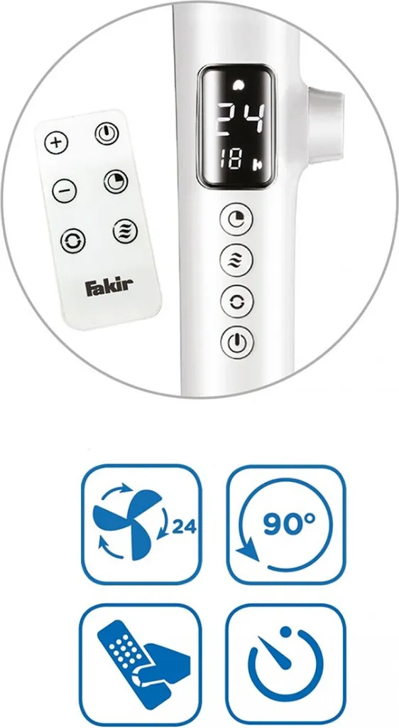 Fakir Premium | VC 60 DC Standventilator Oszillierend 28W 28 DB(A) Weiß 10 Fakir Premium | VC 60 DC Standventilator Oszillierend 28W 28 DB(A) Weiß – Bild 8