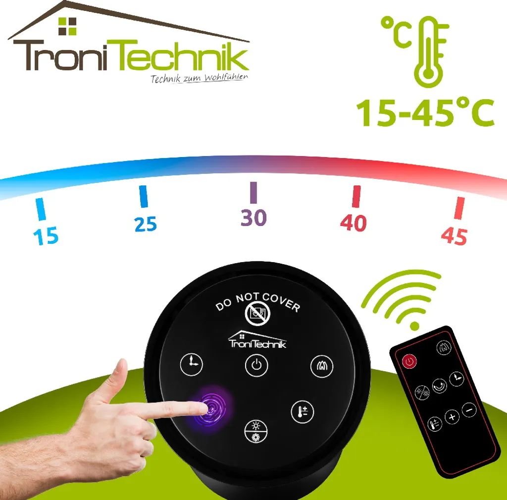 Tronitechnik PTC Turmheizer Keramikheizer 2000 Watt Heizlüfter Elektro Kamin Elektrischer Heizung Kaminfeuer Effekt Kaminofen 6 Tronitechnik PTC Turmheizer Keramikheizer 2000 Watt Heizlüfter Elektro Kamin Elektrischer Heizung Kaminfeuer Effekt Kaminofen – Bild 4