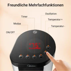 Midea NTH20-17BR Keramik Heizlüfter 2000W Mit Thermostat, Oszillation, 2 Heizstufen, Heizung Mit Ventilator, ECO-Modus, 24H Timer, Integrierter Tragegriff, Horizontales Erhitzen, PTC Heizgerät 12 Midea NTH20-17BR Keramik Heizlüfter 2000W Mit Thermostat, Oszillation, 2 Heizstufen, Heizung Mit Ventilator, ECO-Modus, 24H Timer, Integrierter Tragegriff, Horizontales Erhitzen, PTC Heizgerät -De'Longhi || Rowenta Verkaufsgeschäft d13736d53ca66937f848b5584e784d34