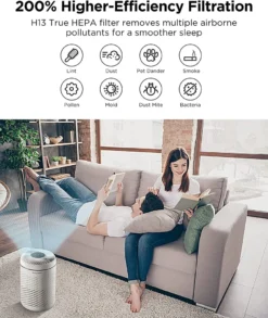 MINI MAX Luftreiniger, 35m² In Nur 10 Minuten Air Purifier H13 HEPA Filter Mit 3 Lüfterstufen Gegen 99,97% Bakterien Staub Pollen Rauch Partikel, Aktivkohlefilter 22dB Leiser Schlafmodus -De'Longhi || Rowenta Verkaufsgeschäft d180439943b005cc2c1d73ed09f13f26