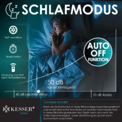 KESSER® – Klimaanlage Mobiles Klimagerät 4in1 Kühlen, Luftentfeuchter, Lüften, Ventilator - 12.000 BTU/h (3.500 Watt) 3,5 KW - Klima Mit Montagematerial, Fernbedienung Und Timer, Nachtmodus (EEK: A), Farbe:Weiß / Schwarz -De'Longhi || Rowenta Verkaufsgeschäft d5ed817eb8776a23a9f672c60bad1f07