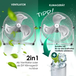 KESSER® Windmaschine Retro Stil | Ventilator In Chrom | Standventilator | Tischventilator Bodenventilator | 3-Stufen | Robuster Stand | Stufenlos Neigbarer Ventilatorkopf | Chrom Silber, Größe:Ø 30cm -De'Longhi || Rowenta Verkaufsgeschäft d7f465c90c924e023d9f1861e1b0a719