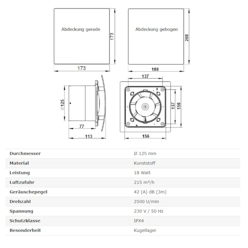 Badlüfter Lüfter Ventilator Deckenlüfter Badventilator Rückstauklappe Ø 125 Mm Zugschaltung Weiß 6 Badlüfter Lüfter Ventilator Deckenlüfter Badventilator Rückstauklappe Ø 125 Mm Zugschaltung Weiß – Bild 4