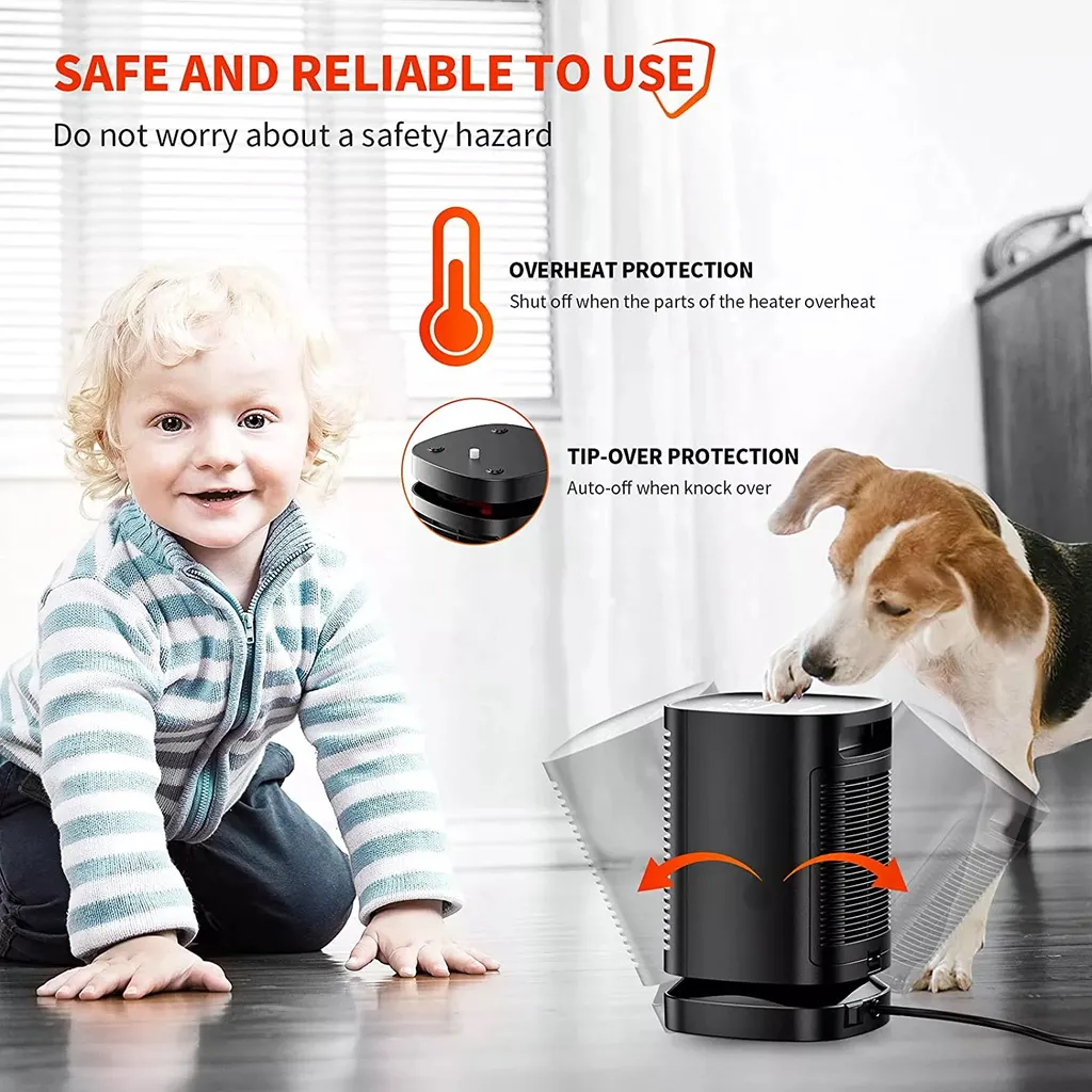 Technoheat Keramikheizlüfter Keramikheizlüfter Praktisch Tragbar 70°Oszillation, Leicht Tragbar Mit Touchpad 5 Technoheat Keramikheizlüfter Keramikheizlüfter Praktisch Tragbar 70°Oszillation, Leicht Tragbar Mit Touchpad – Bild 3