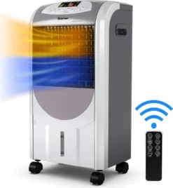 COSTWAY Heizlüfter 2000W Klimaanlage Mobil Klimagerät Kühlen 75W, 8H Timer, 7L Wassertank, 70°Winkel, Fernbedienung, Energieklasse A