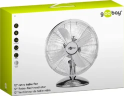 Goobay Retro Tischventilator Mit 3 Leistungsstufen, 40cm Durchmesser (12 Zoll) - Neigbar, Schwenkbar, Super Leise - Verchromt -De'Longhi || Rowenta Verkaufsgeschäft dc0bff1f9172c25e04129c7c6f605b38