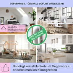 Klarstein Mobiles Klimagerät Ohne Abluftschlauch - Luftkühler Mit Wasser Ventilator Luftbefeuchter Lufreiniger Funktion - 7L Wassertank - Air Cooler Klimaanlage Mobil Mit Fernbedienung - Schwarz -De'Longhi || Rowenta Verkaufsgeschäft de045115288ed24e60454b11b47c4774