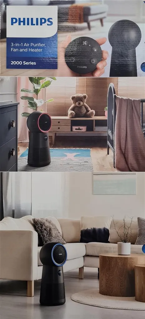 Philips Luftreiniger 3 In 1 AMF220/15 Lüfter 7,5-15-25; Heizung 1250-1500-2200 W, Geeignet Für Räume Bis 42 M², Schwarz 22 Philips Luftreiniger 3 In 1 AMF220/15 Lüfter 7,5-15-25; Heizung 1250-1500-2200 W, Geeignet Für Räume Bis 42 M², Schwarz – Bild 20