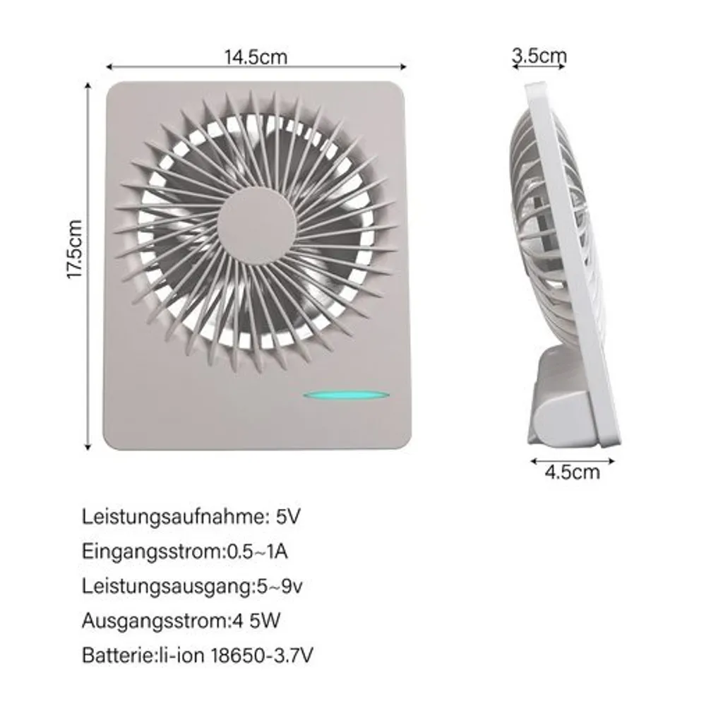 BIGTREE Tischventilator Leiser USB Tischventilator Wiederaufladbarer Ventilator 4 BIGTREE Tischventilator Leiser USB Tischventilator Wiederaufladbarer Ventilator – Bild 2