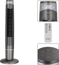 Monzana Turmventilator 6 Geschwindigkeitsstufen 120cm 3 Modi Timer Fernbedienung