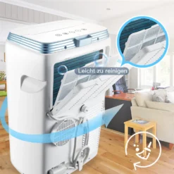 Mobiles Klimagerät Mit Schlafmodus Und Timerfunktion, Kühlgebläse, Mit Fernbedienung, Manuelle Steuerung, 3-in-1-Funktion (Kühlen, Entfeuchten, Lüften), Mit Abluftrohr, Umweltschutz Und Energieeinsparung, Energieeffizienzklasse A, R290PS 9000 BTU, Unterseite Der Maschine Mit Rädern, Leicht Zu Bewegen, Geeignet Für Zuhause, Büro -De'Longhi || Rowenta Verkaufsgeschäft e0b285435041683705aa0b508bcb1f8c